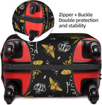 Travel Luggage Cover Suitcase Protector, Honey Bees Golden Luxury Thicker Washable Elastic Stretch Anti-scratch Luggage Sleeve with Concealed Zipper for Wheeled Suitcase Fits 29-32 Inch Luggage