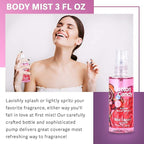 Bath and Body Travel Gift Set, 3pcs Travel Size Shower Gel Body Lotion Fragrance Mist Christmas Birthday Gift TSA-Friendly for On-the-Go Self-Care (3PCS, Cotton Candy)