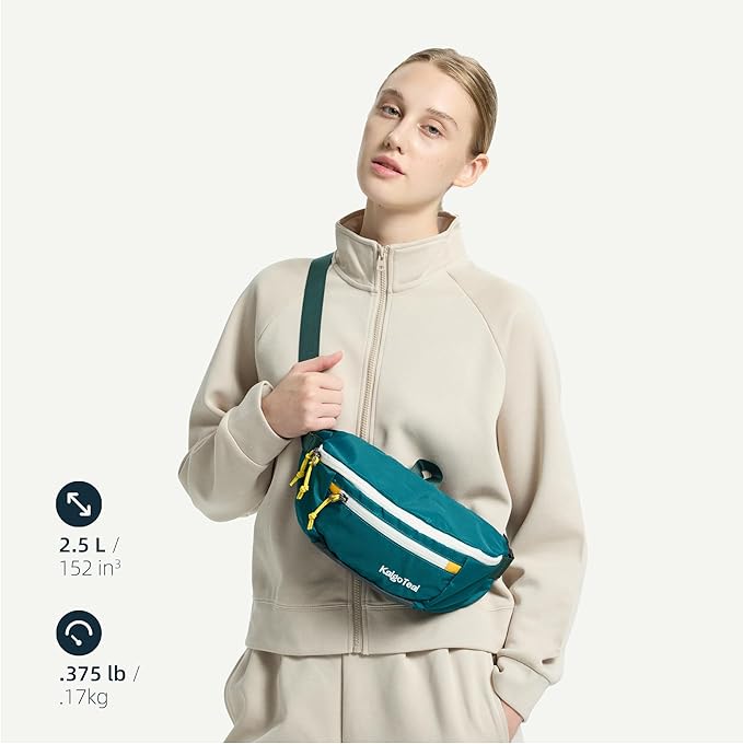 Ultralight Travel Waist Pack 2.5L, Large Water Resistant Fanny Pack for Men & Women.