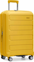 Traveler's Choice Pagosa Hardshell Expandable Luggage with Spinner Wheels, Yellow, 26-Inch Medium