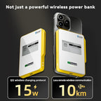 Heltec Meshtastic & LoRa Compatible Magnetic Power Bank with nRF52840 and SX1262 Chips E-Ink Display, Wireless Charging 5000mAh for Outdoor Emergency - MeshPocket Qi2 (Yellow)