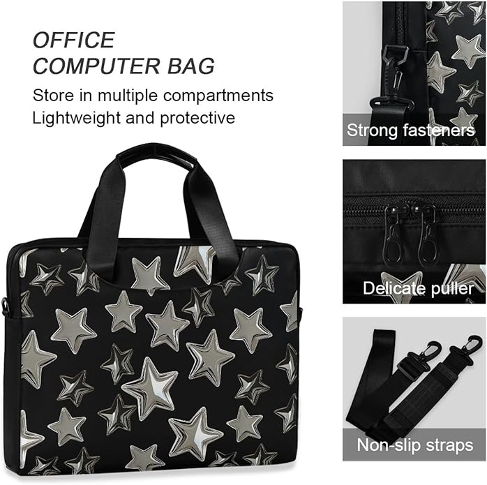 MNSRUU Laptop Bag for 15.6 inch Black Gothic Bats