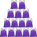 Grneric Drawstring Bags Bulk 14 Pcs Drawstring Backpack Bulk Cinch Bag Sackpack for Men Women Gym (Purple)