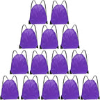 Grneric Drawstring Bags Bulk 14 Pcs Drawstring Backpack Bulk Cinch Bag Sackpack for Men Women Gym (Purple)