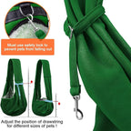Tomkas Small Dog Cat Sling Carrier Puppy Purse Travel Wrap Soft Crossbody Pet Bag (Emerald Green, M - Classic Pocket & Classic Strap)