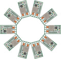DROK Buck Converter 12V to 5V 10pcs, Mini DC Adjustable Voltage Regulator 4.5-24V to 5V, Step Down Converter 3A