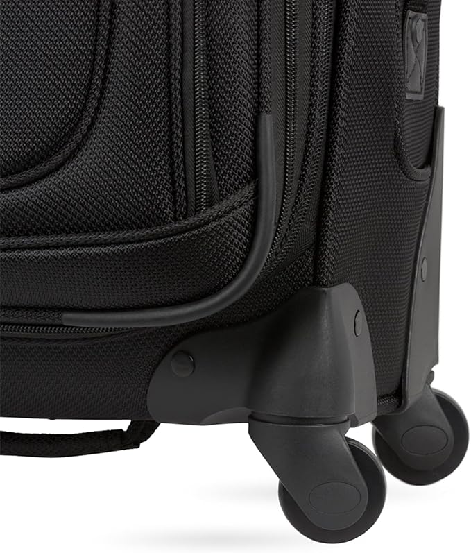 SWISSGEAR Sion Softside Expandable Spinner Luggage Durable Lightweight Travel Suitcase, Black, 3-Piece Set (21/25/29)