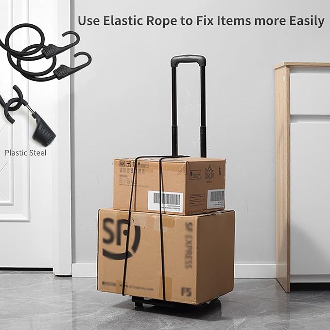 Portable Folding Luggage & Backpack Cart - Heavy Duty Hand Truck for Travel, Shopping, and Moving, with 2 Elastic Straps
