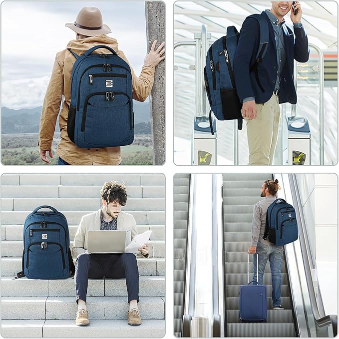 Volher Laptop Backpack,Business Travel Anti Theft Slim Durable Laptops Backpack,Water Resistant College Computer Bag for Women & Men Fits 15.6 Inch Laptop and Notebook - Blue