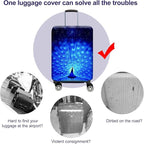 Suitcase Cover 3D Print Design Travel Luggage Protector Trolley Case Cover 26"-28" Sleeve, BluePeacock
