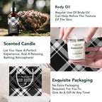 12Pcs Men's Spa Gift Set - Cedarwood Bath & Body Care Kit, Home Spa Set with Natural, Perfect Gifts for Men - Father's Day, Birthday, Valentine's & Christmas