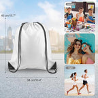 KUUQA 20Pcs Drawstring Backpack Bag Bulk White Drawstring Bags String Backpack Sport Gym Sack Bags Foldable Storage Bag for Women Men Shopping Gym Travel Sports