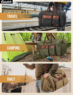 Canvas Duffle Bag for Travel 50L Expandable Travel Duffel Bags for Men Women Overnight Weekend Gym Bag with Shoes Compartment - Navy blue