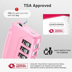 Puroma 2 Pack TSA Approved Luggage Locks, 4 Digit Combination Travel Cable Locks Resettable Code Lock with Zinc Alloy Body for Suitcase, Toolbox, Backpack, Bag, Gym Locker (Basic Pink)