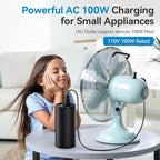 Portable Power Bank with 100W AC Outlet, 98Wh/27000mAh with 65W PD USB C, Travel Portable Battery Pack Laptop Power Bank for HP, Notebooks, MacBook1