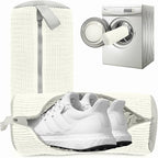 2PCS Shoes Washing Machine Bags, Laundry Shoe Bag for Washer and Dryer, Reusable and Durable Zipper Sneaker Shoe Washing Bag, Tennis Shoes Cleaning Bag for All Shoe Types (Ivory White)