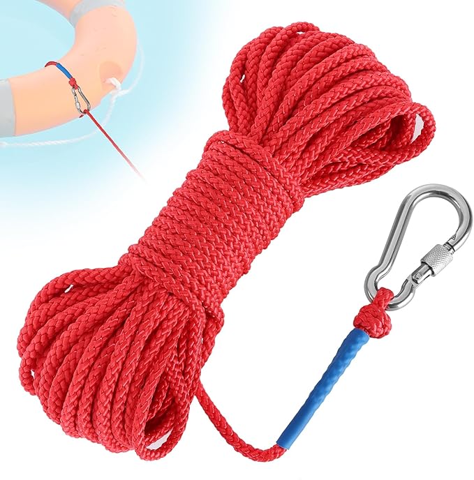 Water Floating Lifesaving Rope - Professional Throwing Pool Life Preserver Rope Line for Swimming Small Kayak Inflatable Boat