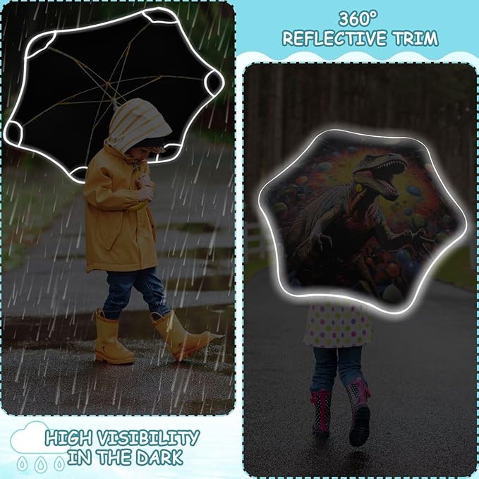 ALAZA Kids Umbrella Stick Umbrellas Cute Umbrella for Boys Girls Toddler UV/Sun Rain Windproof