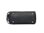 10" Premium Leather Toiletry Travel Pouch With Waterproof Lining | King-Size Handcrafted Vintage Dopp kit By Aaron Leather Goods (Jade Black)