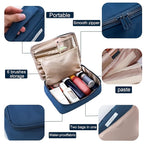 Queboom Travel Makeup Bag Cosmetic Bag Makeup Bag Toiletry bag for women and men (Navy blue)