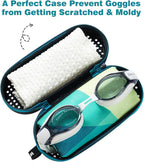 Swim Goggle Case For Swimming Goggles, Swimmer Gifts for Kids Teens Adults, Silicone Cases with Drain Hole