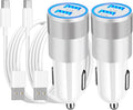 [Apple MFi Certified] iPhone 17 Car Charger, Braveridge 2Pack 4.8A USB Power Cigarette Lighter USB-C Fast Car Charging + Type-C Cable for iPhone 17/17 Air/17 Pro/17 Pro Max/16/15/Galaxy S26/S25/Pixel
