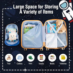 BABY JOY 2 PC Kids Carry On Luggage Set, 18" Toddler Trolley Case & 12" Backpack with Hard Shell & Rolling Wheel Design, Kids Suitcase for Boys Girls (Astronaut)