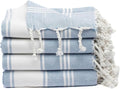 Cotton Turkish Beach Towel with Towels Oversized 36"x72" Pool Absorbent Extra Large Quick Dry Sand Travel Towel (Sky Blue, 4 Pack)