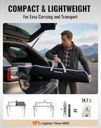 KingCamp Folding Camping Table Foldable Loads 265 Lbs, 42.1"× 27.6" Portable Table 3 Adjustable Height Aluminum Roll Up Camp Table with Carry Bag for Camping Picnic BBQ Backyard, Indoor & Outdoor