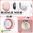 4 Pairs Replacement Ear Tips for AirPods Pro 2nd/1st Generation with Portable Storage Box & Cleaner Pen,Noise Reduction Holewith & Built-in dust Guard Screen,Silicone EarTips(Pink)