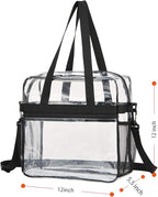 USPECLARE Clear Bag for Stadium Events,Transparent Bag for Work Sports Games Concerts Travel Gym