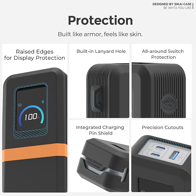 Silicone Case for Anker Prime Power Bank (26,250mAh 300W) Travel Protective Cover with Lanyard Hole, Compact | Tactile Grip | Impact Protection for Anker Power Bank (300W/A110A), Case Only (Black)