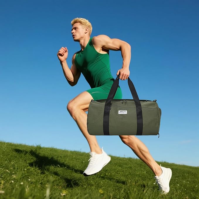 Gym Bags for Men with Side Pocket, 38L Sports Gym Duffle Bag with Wet Pocket&Shoe Compartment, Large Waterproof Sport Duffel Bag for Travel, Sports, Workout(Olive Green)