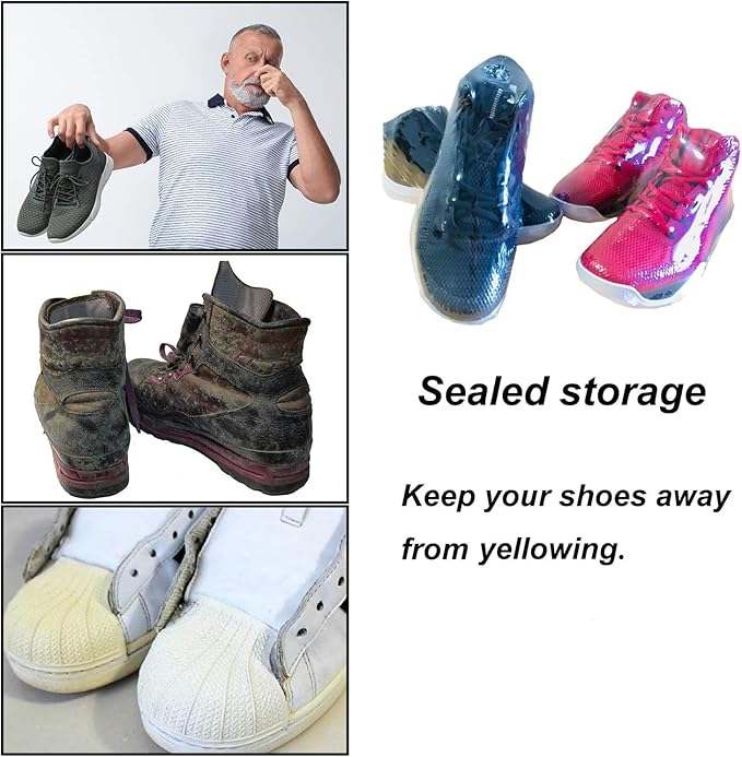 Shoe Shrink Wrap Bags,50 Pcs Sneaker Shrink Wrap Bags Large Shoes Protector for Men Women Effectively Avoid Yellowing 10x17.7 inches