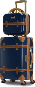 World Traveler VentureX Airline Approved 2-Piece Carry-On Luggage Set – Lightweight Hardside Polycarbonate Suitcase with Spinner Wheels - Gatsby Navy