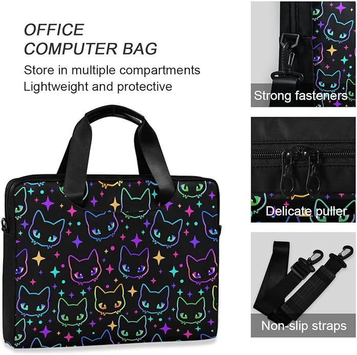 MNSRUU Laptop Bag for 15.6 inch Black Gothic Bats