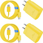 USB C Android Charger Fast Charging Cord, Super Fast Phone Chargers 10FT C to C Type Cable with 25W USBC Wall Block for Samsung Galaxy S26 S25 S24 Ultra Plus/S23/S22/S21/S20/Note 20/10, Yellow