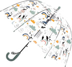 MRTLLOA Kids Clear Bubble Umbrella with an Easy Grip Curved Handle, Safety Transparent Dome Bubble Umbrella for Toddler Boys Girls