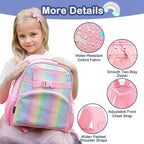FlowFly Kids Backpack for Toddler Boys Girls, Simple Lightweight Bookbag for Daycare Kindergarten Elementary School Travel, Small Modern Bag (Medium 15'', Unicorn)