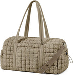 Quilted Travel Duffle Bag for Women Medium Weekender Bag Puffer Overnight Bag Large Soft Puffy Duffel Bag Carry-On Gym Bag Lightweight Personal Item Travel Bag for Trips Business Sport Airplane