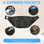 Crossbody Fanny Pack Large Capacity Waist Bag with Hidden Zipper Pockets Adjustable Strap Fanny Packs Waterproof Oxford Cloth Travel Belt Bag for Outdoor Shopping Travel Men Women (Black 60PCS)
