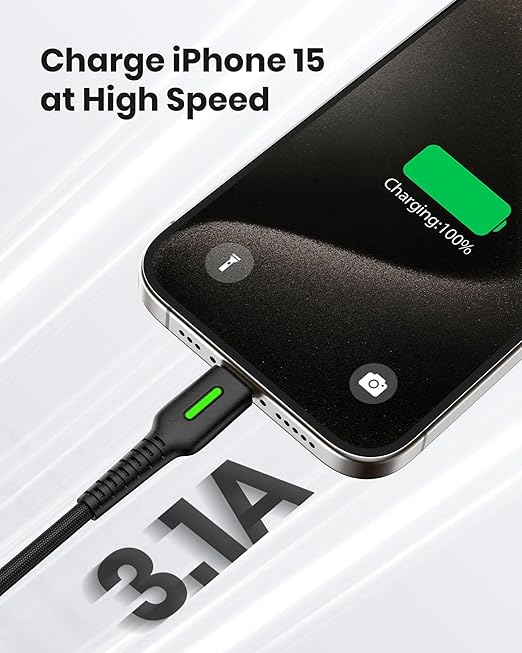 INIU USB to C Cable, 3 Packs [1.6ft+6.6ft*2] 3.1A USB A to USB C Fast Charging Cable, Braided Type C Phone Charger Cord for iPhone 16 15 Pro Samsung Galaxy S21 S20 S10 S9 Pixel LG Android