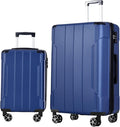 2 Piece Luggage Set, Hardside Suitcase with Spinner Wheels, TSA Lock & Expandable Hard Shell, Carry on and Checked Luggage for Travel, Maletas de Viaje for Men & Women (Blue, 20+28Inch)
