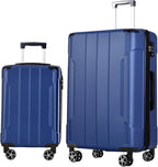 2 Piece Luggage Set, Hardside Suitcase with Spinner Wheels, TSA Lock & Expandable Hard Shell, Carry on and Checked Luggage for Travel, Maletas de Viaje for Men & Women (Blue, 20+28Inch)