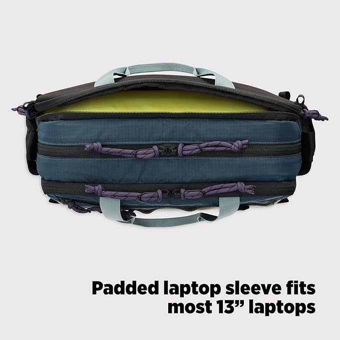Topo Designs Mountain Cross Bag, Functional + Flexible Briefcase, Removable Shoulder Strap, Fair Trade (Mustard/Forest)
