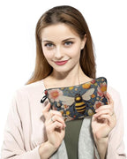 Bee Makeup Bag for Women Travel Cosmetic Organizer Bag Teacher Appreciation Gifts Small Zipper Toiletry Bag