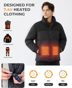 7.4V 18400mAh Heated Vest Battery Pack, Portable Battery Pack for Heated Vest Compatible with ORORO, Power Bank for Heat Jacket for Sevdiea, for Topdot, for Wulcea(No 5V/12V)
