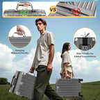 Krute Zipperless Luggage 24 Inch Aluminum Frame Suitcase with Spinner Wheels PC+ABS Hardide Checked Luggage TSA Approved No Zipper Travel Suitcase Gray