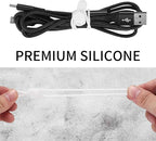 50 Pcs Silicone Cable Ties, Reusable Cable Straps Wire Organizer, Cable Management Cord Organizer for Fastening Earphone Phone Charger Home Office Desk Kitchen Appliances Cable Cords Wires