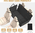 Lekereise 400LBS Hard Bottom Dog Car Hammock - 600D Heavy Duty Waterproof Dog Seat Cover Back Seat Extender, Mesh Window & Storage Pockets, Universal Fit for Sedans SUVs Trucks, Supports Large Dogs